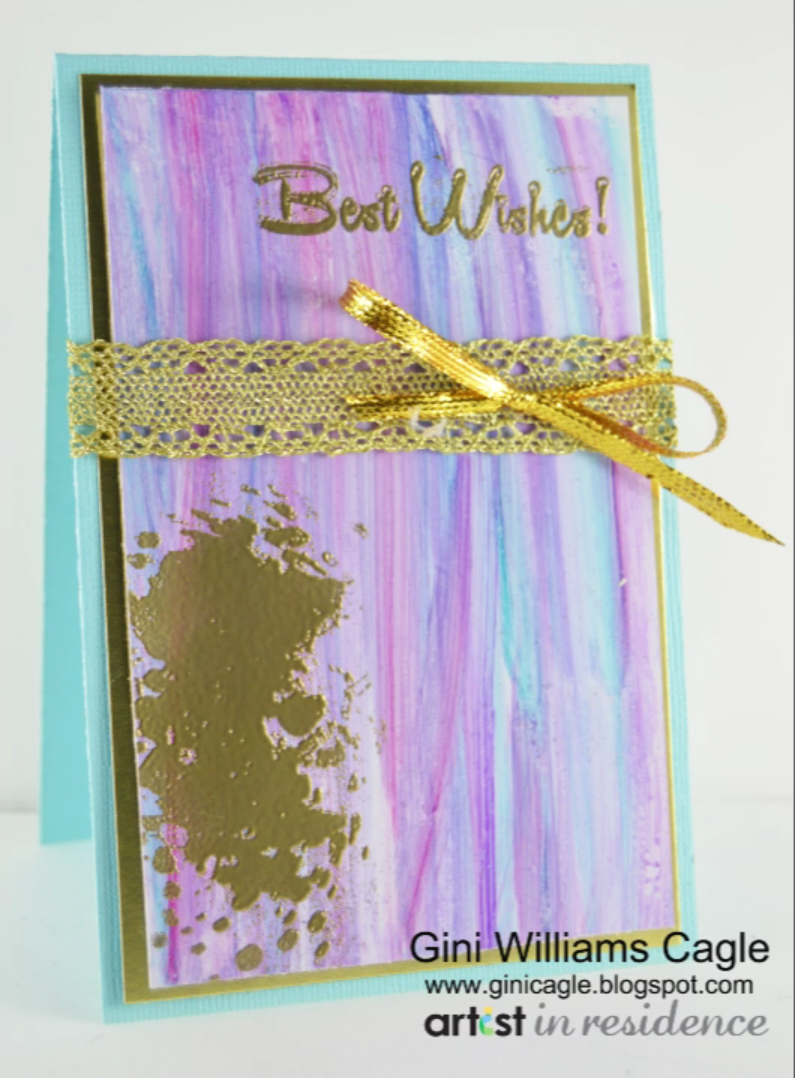Best Wishes Striated Card with All Purpose Ink
